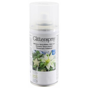 Glitterspray Multi 150ml für Weihnachtsdeko, Dose mit durchsichtigem Deckel.