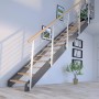 Treppe Kos 13 Stufen Eiche Rustik Geölt 107 cm Design-Geländer Anthrazit FSC®_9