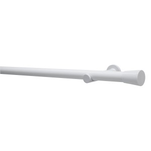 Gardinia Gardinenstangen-Set Korfu, Ø 28 mm, 160 cm, Weiß. Gardinenstange mit Endstück und Wandhalterung.