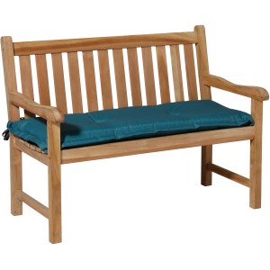 Gartenbank mit blauem Sitzkissen Panama Sea Blue, 120x48 cm von Madison.