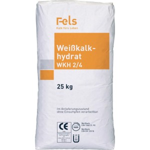 Sack Weißkalkhydrat, 25 kg, zur Herstellung von Kalkmörtel.