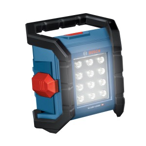 Bosch Professional Akku-Lampe GLI 18V-1200 C Solo, blaue Handleuchte mit 12 LEDs.
