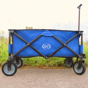 Blauer, faltbarer Axi Bollerwagen AB110 für Spiel & Spaß oder zum Transportieren.