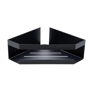 Schwarze Schöner Wohnen Eckablage Meleto aus Edelstahl für Bad und Dusche.