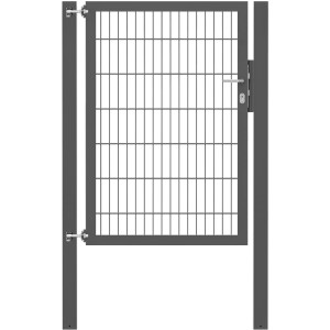 Anthrazitfarbenes Gartentor Flexo Plus, 100x140 cm, mit Pfosten (80x80 cm) für Gartenzäune.