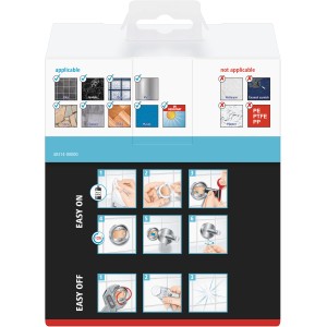 Verpackung des Tesa Smooz Toilettenpapierhalters mit Montageanleitung.