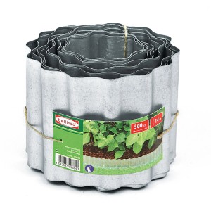 Bellissa Rasenkante Welle, verzinkt, 500 cm lang, 14 cm hoch, für Beeteinfassung und Gartengestaltung.
