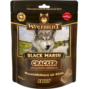 Wolfsblut Black Marsh Cracker Hunde-Belohnungssnacks mit Wasserbüffel und Kürbis, 225g.
