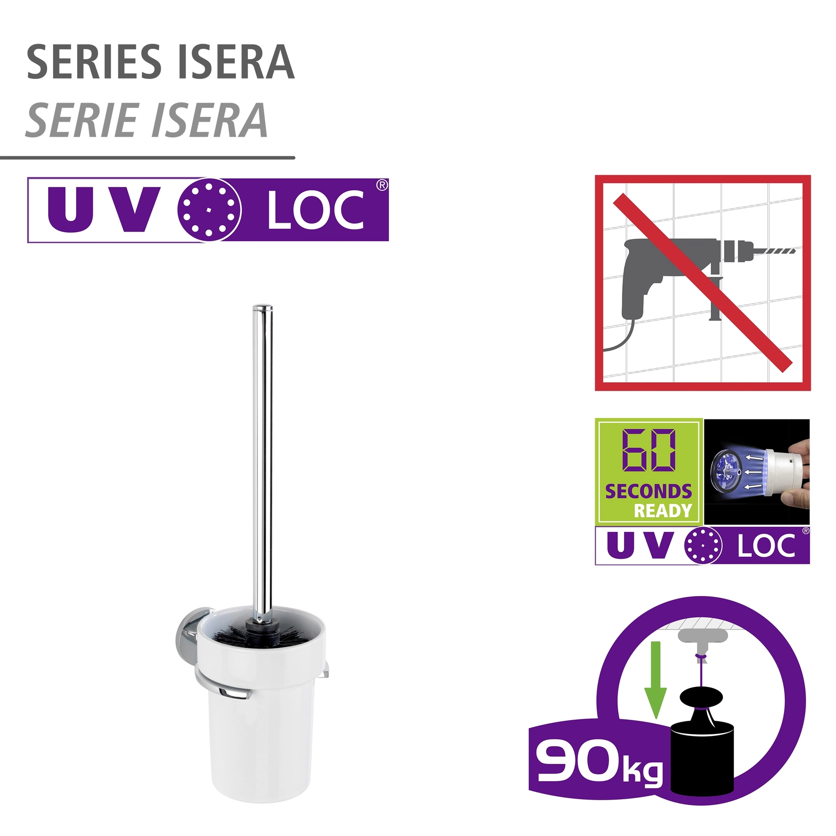 Wenko WC-Garnitur Isera UV-Loc® Silber bei kaufen Glänzend OBI