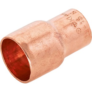 Löt-Absatznippel aus Kupfer, Durchmesser 22 mm auf 15 mm für Kupferrohre.