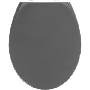 Wenko WC-Sitz Samos Grau mit Absenkautomatik, Duroplast, 37,5x44,5 cm.