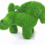 Grüne AniPlants Gartenfigur Hund, pinkelnd, 35 cm – wetterfeste Gartendeko für außen.