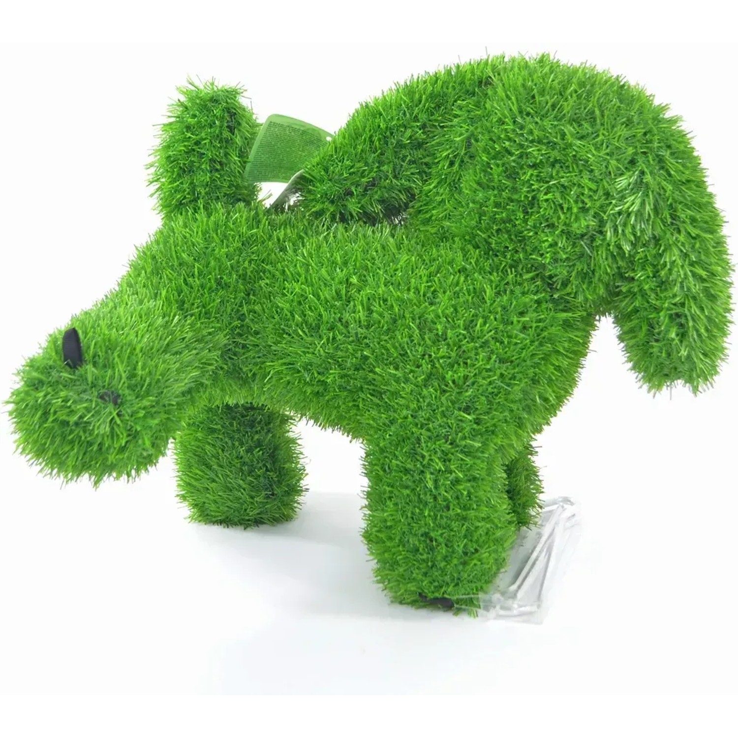 Grüne AniPlants Gartenfigur Hund, pinkelnd, 35 cm – wetterfeste Gartendeko für außen.