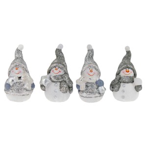 Schneemann aus Keramik Weiß 11 cm