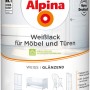 Dose Alpina Weißlack glänzend für Möbel und Türen, 2 Liter.