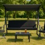 Setgarden Hollywoodschaukel-Polster, 180x60x50cm, Schwarz, mit abnehmbarem Bezug.