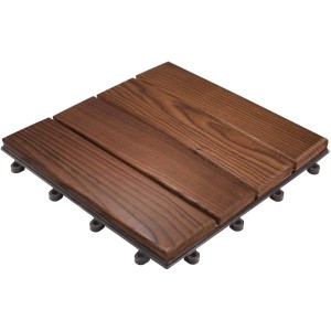 Florco Klickfliese Thermo-Esche, 30x30cm, Holzfliese für Terrasse und Balkon.