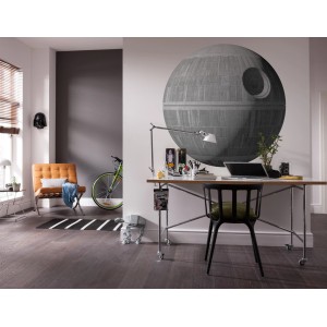 Selbstklebende Star Wars Fototapete "Todesstern" (127x127 cm) im modernen Wohnraum.