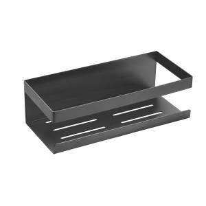 Schöner Wohnen Wandablage Meleto in Gun-Metal Grey aus Edelstahl mit Wasserablauf.