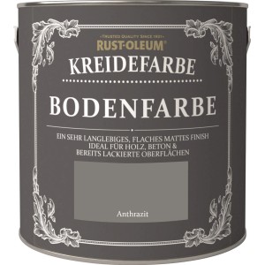 Dose Rust-Oleum Kreide-Bodenfarbe Anthrazit, matte Farbe für Holz- und Betonböden im Innenbereich.