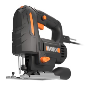 Worx Stichsäge WX463, 550 W, in Schwarz und Orange. Kompakte Säge für präzise Schnitte.