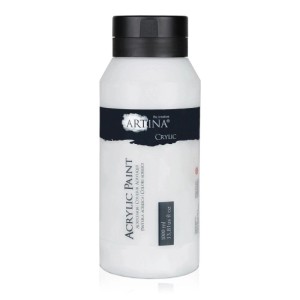 Artina Crylic Acrylfarbe, 1000ml, Titanweiß. Künstlerfarbe für Acrylmalerei.