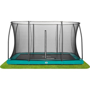 Grünes Salta Comfort Edition Bodentrampolin, 366x244 cm, mit Sicherheitsnetz.