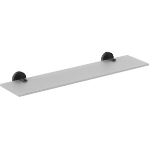 Ideal Standard Ablage IOM in Schwarz mit satinierter Glasplatte.