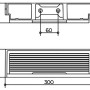 Technische Zeichnung Keuco Duschkorb Edition 11, Maße: Breite 30cm, Höhe 6,7cm, Tiefe 9,5cm.