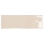 Beige, glänzende Wandfliese Nolita aus Steingut, 6,5x20 cm, für Innenräume.