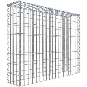 Gabiona Gabione-Anbaukorb Typ 3, 80x100x20 cm, Maschenweite 5x10 cm, Drahtgitter verzinkt.