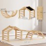AIYAPLAY Klettergerüst aus Holz, modular mit Kletterbogen, Rutsche und Tafel. Vielseitiges Indoor Spielgerät für Kinder.