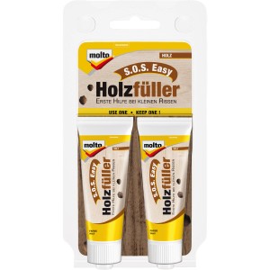 Molto S.O.S. Easy Holzfüller, 2 Tuben à 20ml, weiß. Holzspachtel für kleine Risse.