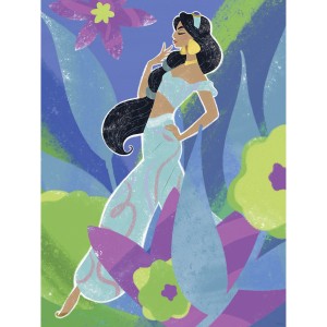 Komar Wandbild Disney Princess Jasmine in Blue 30 cm x 40 cm