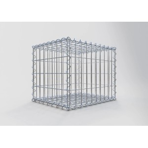 Gabiona Gabionenkorb, 40x50x40 cm, Maschenweite 5x10 cm, aus verzinktem Drahtgitter.