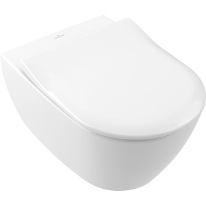 Villeroy & Boch Subway 2.0 WC-Set, wandhängend, spülrandlos, mit Soft-Close WC-Sitz.