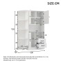 okwish Eckschrank mit Schränken Schubladen Ablagen Wohnzimmer 104x35x155cm Weiß_5