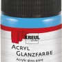 Kreul Acrylfarbe Glänzend Himmelblau, 50ml. Bastelfarbe für glänzende Effekte.