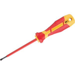 LUX VDE Schraubendreher Professional SL 4 mm x 100 mm mit rot-gelbem Griff.