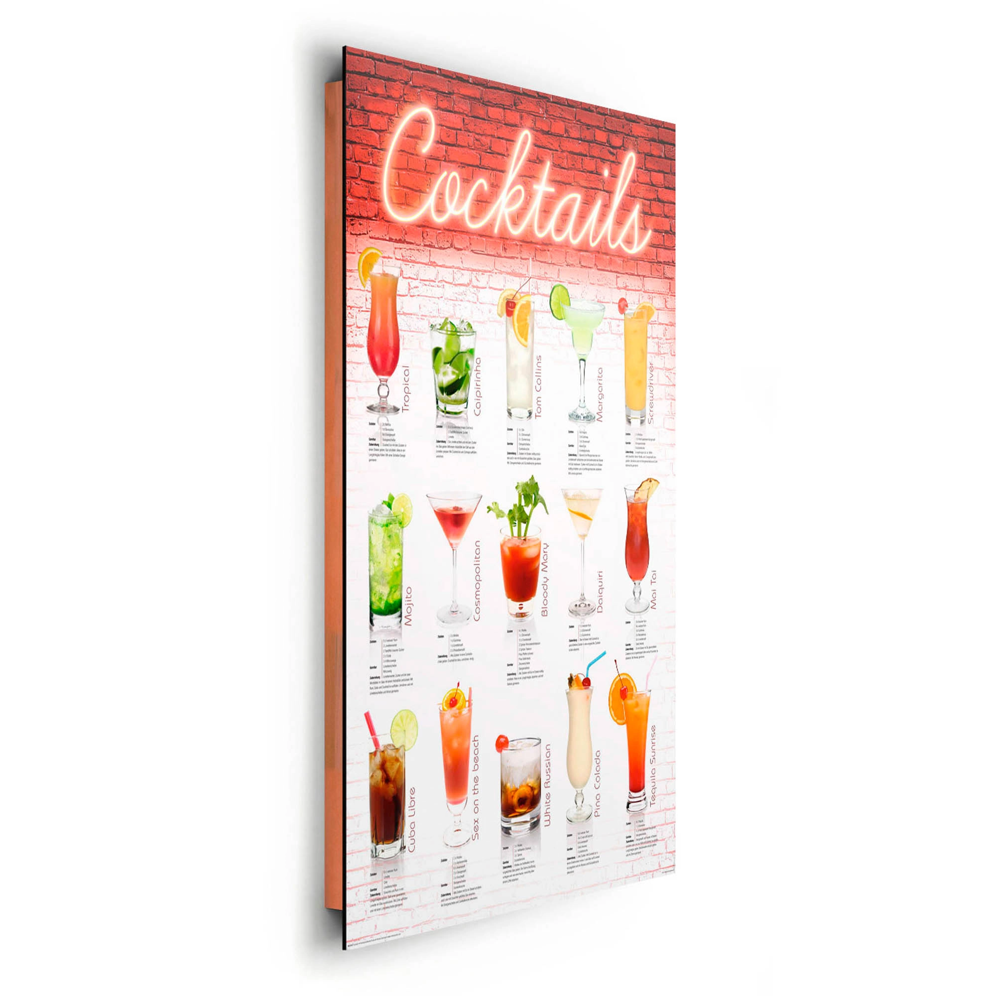 OBI kaufen Wandbild 60 x Cocktails bei deutsche cm Rezepte cm 90 -