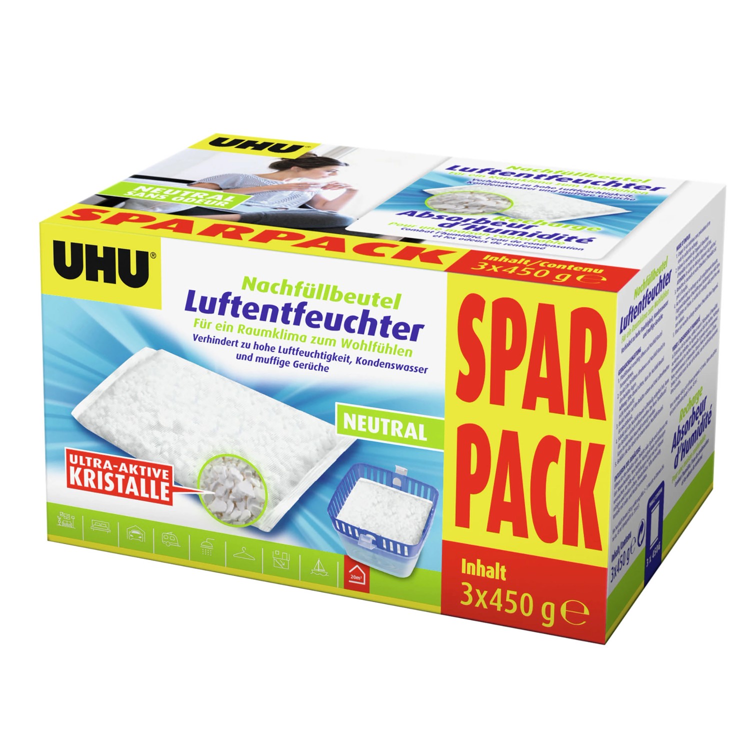 UHU Luftentfeuchter Nachfüllbeutel SparPack 3x 450 g kaufen bei OBI