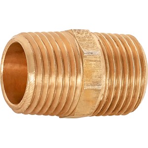 Gewinde-Doppelnippel 21 mm (R 1/2) Rotguss