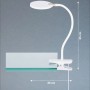 Weiße LED Klemmleuchte Luiz von Fischer & Honsel, 35 cm hoch, für flexible Beleuchtung.