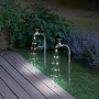 2er Set Solarleuchten in Wasserhahn-Form, silbernes Metall, warmweiße LEDs, für den Garten.