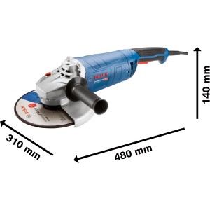 Bosch Professional Winkelschleifer GWS 2400 J mit Schleifscheibe und Zusatzhandgriff.