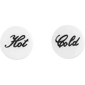 Indexpunkte Set für Armatur Brava: Kunststoff, mit "Hot" und "Cold" Markierung.