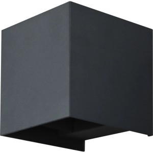 Anthrazitfarbene e2 elektro Außenwandleuchte Big Qube up&down, 20W, IP65.