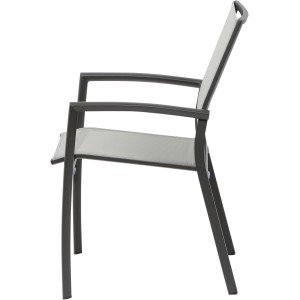 Siena Garden Stapelsessel Velia, anthrazitfarben, mit leichtem Aluminiumgestell und Ranotex-Gewebe.