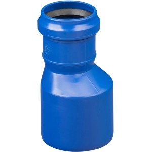 Blaues Marley HT Silent Reduzierstück DN 110/50 für Abwasserrohre.