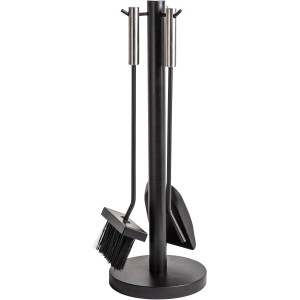 Aduro Kaminbesteck Proline 1, 3-teilig, Stahl schwarz, mit Schaufel, Besen und Schürhaken.